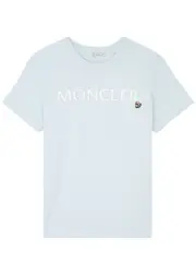 Moncler Logo-embroidered Cotton T-shirt - Light Blue 2 - M (UK 12 / M) M (UK 12 / M)