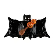 Mud Pie H4 Halloween LED Bat Triple Tidbit Candy Dish 11" x 6" 41860052