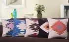 Set of 5 Handwoven Cotton Cut Shuttle Cushion Cover 45x45 cm Room Décor Pillows
