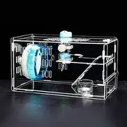 Hamster Cage Small Animal Cage, Acrylic Transparent Hamster Enclosure Mouse Cage with Exercise Wheel, Hamster Cages and Habitats, Hamster Carrier, Pet Travel Carrier