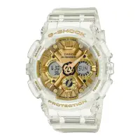 在飛比找momo購物網優惠-【CASIO 卡西歐】G-SHOCK閃耀金色雙顯錶(GMA-