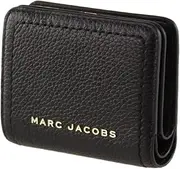 [Marc Jacobs] S101L01SP21 Black With Gold Hardware Top Stitched Compact Zip Women's Leather Wallet, Black, Compact