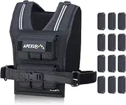 APEXUP Adjustable Weighted Vest Men 20lbs/30lbs/40lbs Weights with Reflective Stripe, Weight Vest Woman Workout Vest for Strength Training Running Walking