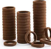 [Bessrung] 100 Pcs Thick Seamless Brown Hair Ties, Ponytail Holders for Thick Hair (Dark Brown Colors)