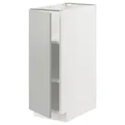 METOD base cabinet with shelves, white/Havstorp light grey, 30x60x80 cm