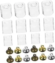 [Operitacx] 12pcs Charms for Keychain Making Bottle Pendant Glass Glass Bottle Crafts Charm Bottle Charm