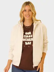 Womens Sherpa Fleece Zip Through Hoodie