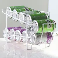 在飛比找Yahoo!奇摩拍賣優惠-❃彩虹小舖❃雙層易開罐整理架 創意 冰箱 易拉罐 收納架 滾