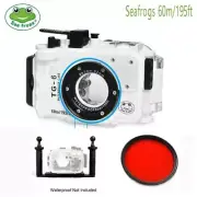 Seafrogs 195ft Underwater Camera Housing Case for Olympus TG6 + Two Hands Tray