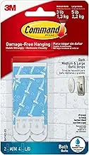 Command Bath Water Resistant Refill Strips, 2-Medium and 4-Large Strips (BATH22-ES-E)