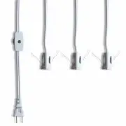 Star Lantern Triple Socket White Pendant Light Lamp Cord, Switch, E12, 19 Ft - E