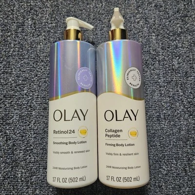 2 PACK Olay Firming Collagen Peptide & Smoothing Retinol 24 Moisturizing