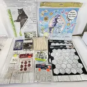 Crafting Lot w Buttons Stickers Charms Scrapbooking Decals