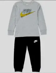 Nike Little Boys Long Sleeve Sportswear Gravel Swoosh Tee Jogger Pants Set 12M