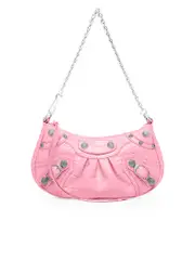 Balenciaga Le Cagole Mini Purse with Chain Crocodile Embossed in Pink