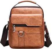 [Generic] Men's Body Bag - Men's Shoulder Bag, Retro Sling Bag, Large Capacity Design Leather Messenger Bag, Messenger Bag, Sling Bag with Adjustable Shoulder Strap