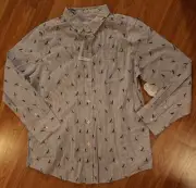 Wonder Nation Boys Stretch Striped Sailboat Shirt Long Sleeve XL Husky NEW NWT