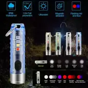 Mini Pocket LED Flashlight Magnetic Rechargeable Torch Light Work Lamp U4E9