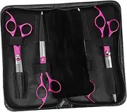 VANZACK 1 Set Pet Grooming Scissors Kit Professional Hair Scissor for Cats Dogs Includes Straight Thinning and Curved Scissors with Carrying Case Comb