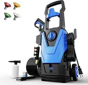 Zelonpro Electric Pressure Washer, 5000PSI 3.2 GPM Power Washer 2025 Upgraded with 55FT Cleaning Range, 4 Nozzles, Foam Cannon, High Pressure Cleaning Machine for Cars, Homes, Patios, Fences, Blue