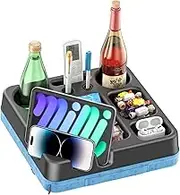 Couch Cup Holder Tray Silicone Couch Cup Holder Pillow Sofa Bed Caddy Organizer Sofa Drink Holder No Spill Portable Snack Caddy Bed Tray Remote Holder Sofa Storage for Phone Tab Pen Key Beverage Blue