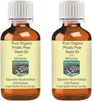 Devprayag Pure Organic Prickly Pear seed Oil (Opuntia ficus-indica) Natural Therapeutic Grade Cold Pressed (Pack of Two) 100ml x 2 (6.76 oz)