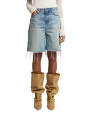 7 For All Mankind Lola High Rise Jean Shorts in Peaches