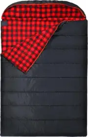 REDCAMP Cotton Double Sleeping Bag for Adults, 2 Person Cold Double, Black