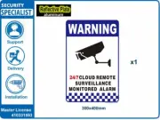 CCTV Video Surveillance cloud back up Alarm Camera reflective metal LARGE sign