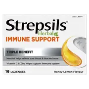 Strepsils Herbal Immune Honey Lemon Lozenges 16