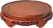 Wood Display Stand Base, Rotatable Round Sour Branch for Bonsai Vase Fishbowl Teapots(Large)