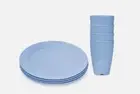 Tupperware Picnic Plates &Tumblers Cups Open House Set 530ml Blue New