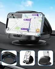 Car Phone Holder, 360° Rotatable Phone Holder for Car Dashboard, Horizontal & Vertical Viewing Car Phone Mount，Washable Reusable Car Mobile Phone Holder, for iPhone Samsung Android Smartphones (Black