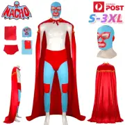 Nacho Libre Costume Amazing Mexican Wrestling Cosplay Fancy Mask Cape Halloween