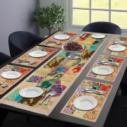 Patchwork Table Mat Runner Vintage Embroidery Table Cloth Handmade Placemat 6 Ps