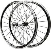 [ZECHAO] Road Bike Wheelset 700C Cycling Road Aluminum Alloy Wheel Quick Release Double Wall Freewheel Rim C/V Brake 7/8/9/10/11/12 Speed Wheelset (Color : Gold-1, Size : 700C)