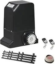 Lockmaster Sliding Gate Opener, Electric Home Security Door Lock, 1000kg 4m Rails 2 Remotes 370w Motor Wired Wireless Keypad Automatic IP44 Water-Resistant Covers All Hardware Accessories Kit