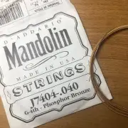 2 D'Addario Mandolin Strings J7404.040 G-4th Phosphor Bronze USA