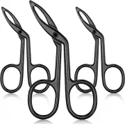 Hicarer 3 Packs Eyebrow Scissors Tweezers, Scissors Handle Shaped Eyebrow Straig