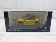 Diecast Car 1/43 Peugeot 208 GT Line 2019 Yellow Dealer Genuine Model Car