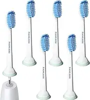 PAI4LEISI Sensitive Replacement Toothbrush Heads Compatible with Philips Sonicare Toothbursh HX6053,Sensitive Replacement Heads with Soft Bristles,6 Pack