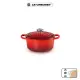 【Le Creuset】典藏琺瑯鑄鐵鍋圓鍋 18cm(櫻桃紅-鋼頭)