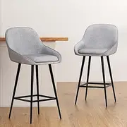 [Artiss] 2X Bar Stools Upholstered Stool Counter Seat Kitchen Dining Chairs