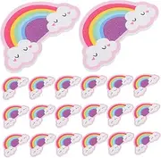 VICASKY 20pcs Cartoon Nail Buffer Blocks for Fun Nail Art Tools for Manicure Smoothing and Polishing Cute Rainbow Shape Design