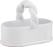 Mud Pie 4" x 7 1/2" Twisted Handle Tidbit Server, White