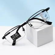 Mens Titanium Progressive Multifocus Reading Glasses Bifocal Presbyopic Readers