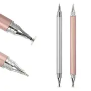 2pcs Ballpoint Pen with Stylus Tip Stylus Pens for Touch Screens, Silver Pink