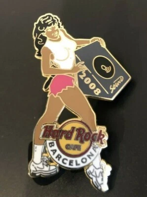 2008 HARD ROCK CAFE BARCELONA LIMITED EDITION ROADIE GIRLS EUROPE PIN