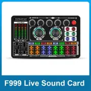 F999 Sound Card Audio Mixer Live Sound Card Voice Changer Mixing Console8291