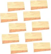 10pcs Farm Hoe Wedge Shovel Wood Shaft Insert Hoe Maintenance Block Wood Replacement for Shovel Handle Japanese Garden Tools Light Brown Wooden